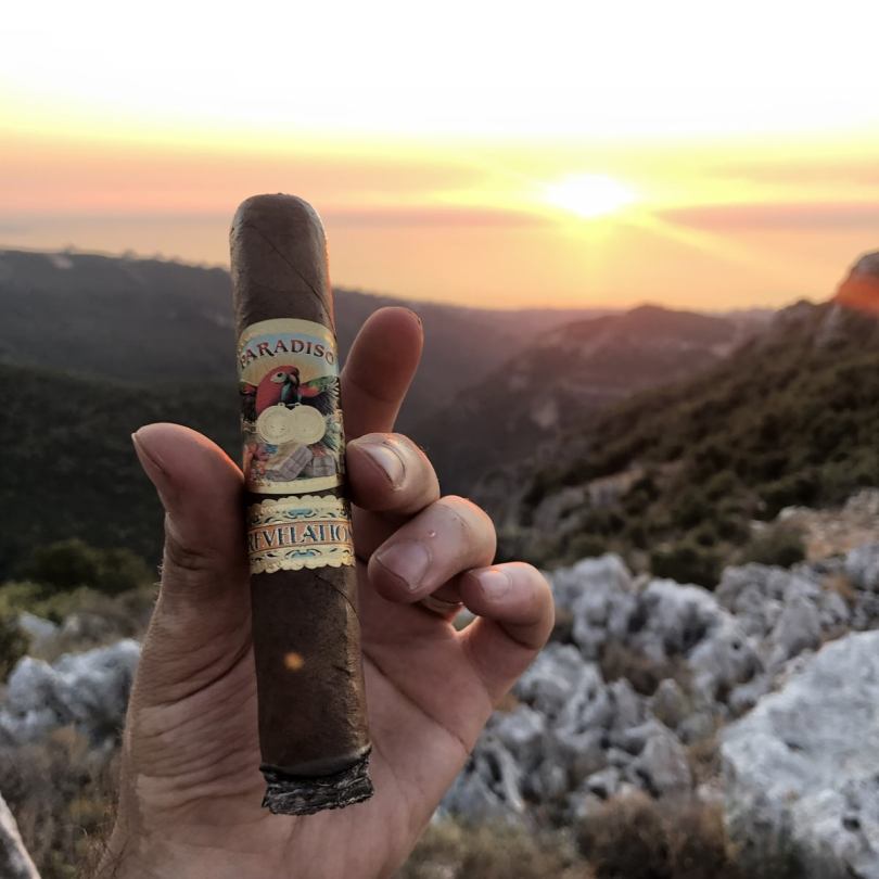 Chris Khatschadourian smoking a Paradiso San Cristobal Revelation Cigar in the Mountains