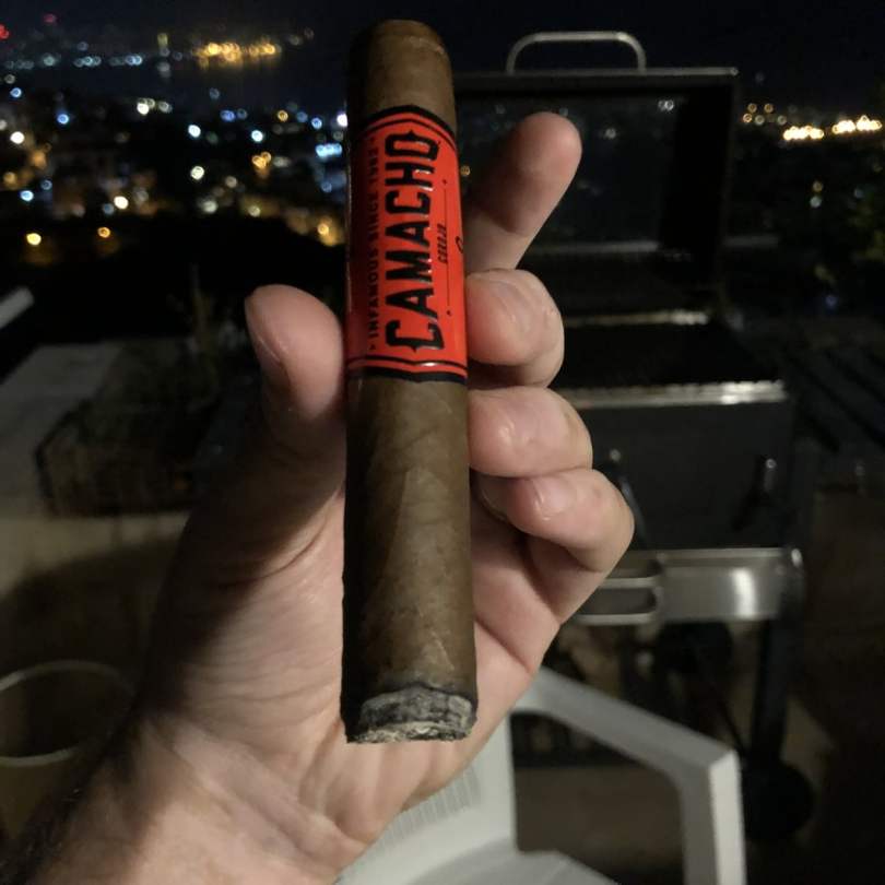 Enjoying a Camacho Corojo in December