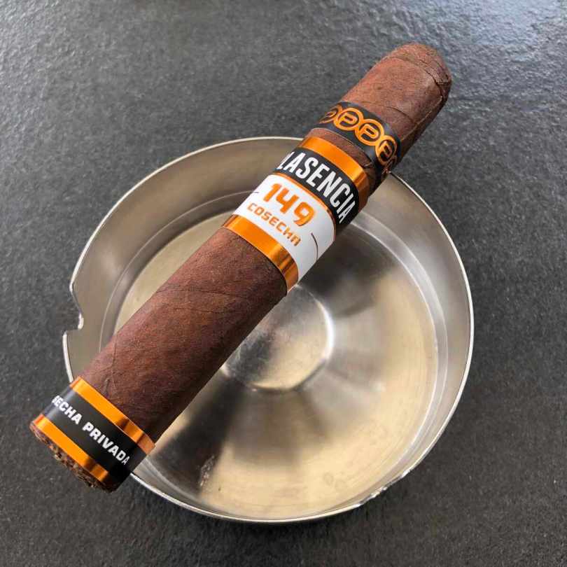 Lighting up a Plasencia Cosecha 149 La Vega at Lina's Mtayleb