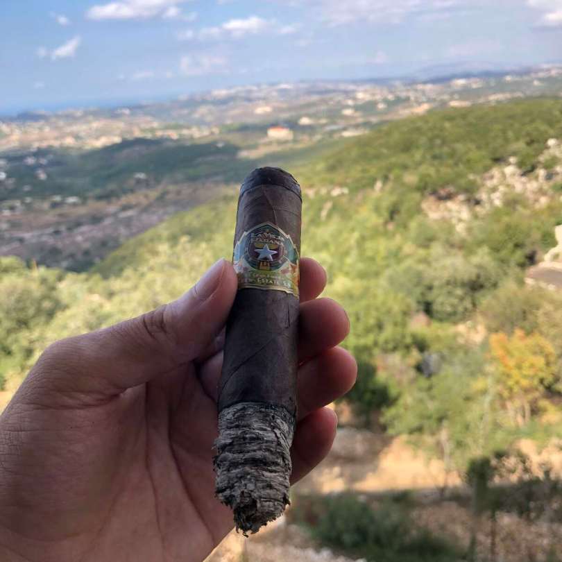 Chris Khatschadourian smoking the La Vieja Habana Brazilian Maduro Bombero