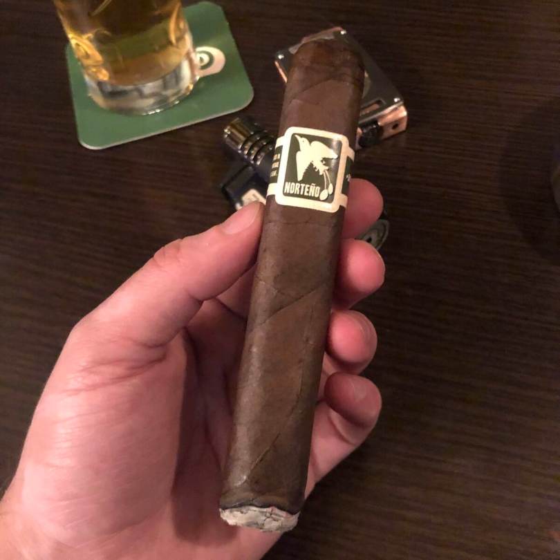 Herrera Esteli Norteno Robusto Grande Maduro at a bar in Monot, Beirut.