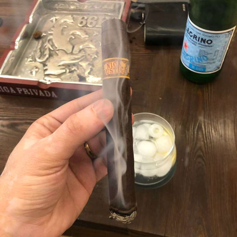 Smoking a Nica Rustica at Mareva, Lebanon.