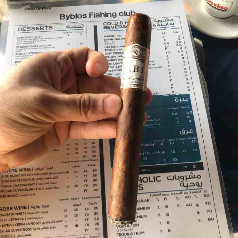 Rocky Patel LB1 cigar in Byblos by the dock.