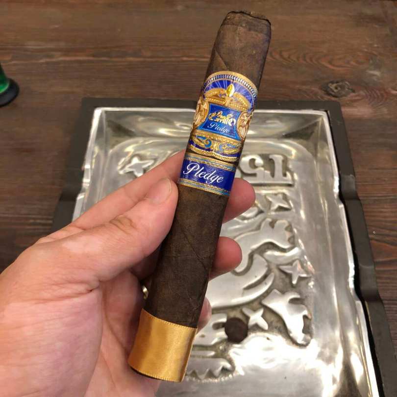 Chris Khatsch smoking an EP Carillo Pledge cigar at Mareva, Lebanon.