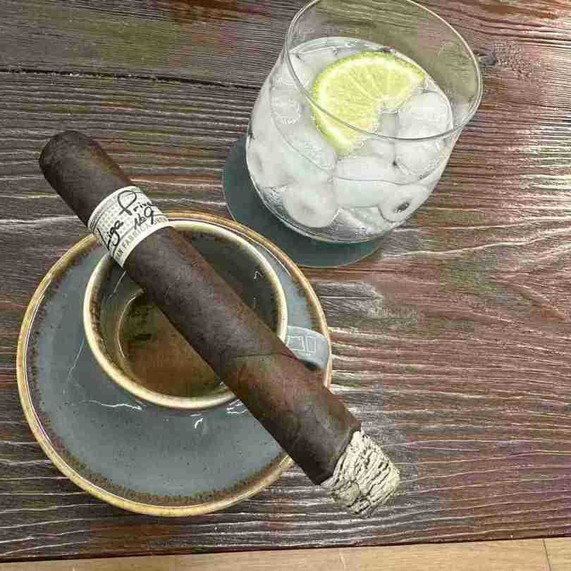 Chris Khatsch smoking a Liga Privada No9 at Mareva Club Beirut