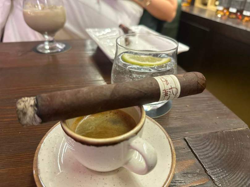 Smoking and Reviewing the Liga Privada H99 at Club Mareva Beirut, Lebanon.